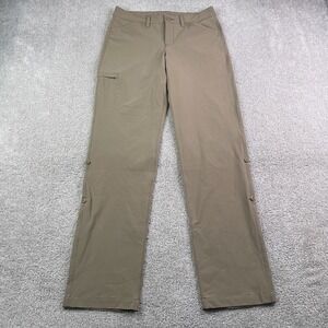 Eddie Bauer Pants Womens 2 Brown Cargo Lightweight Roll Up Cuff Hiking Outdoors